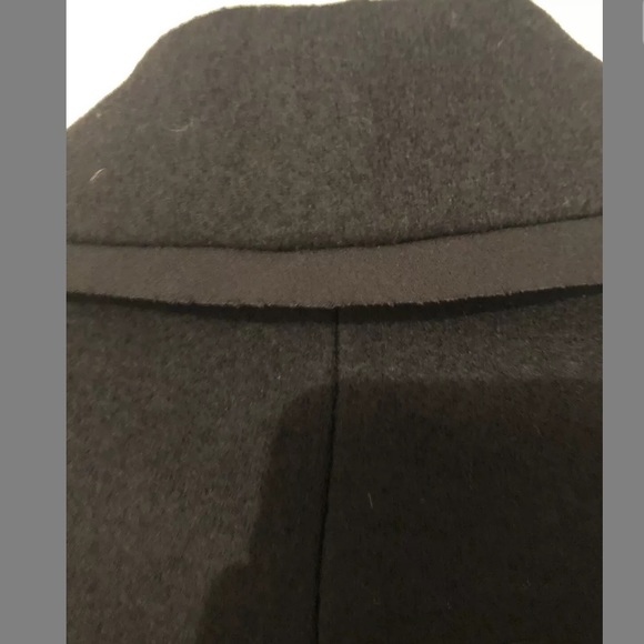 J Jill Wool Blazer Jacket Black Chiffan Trim Snap - Picture 6 of 7